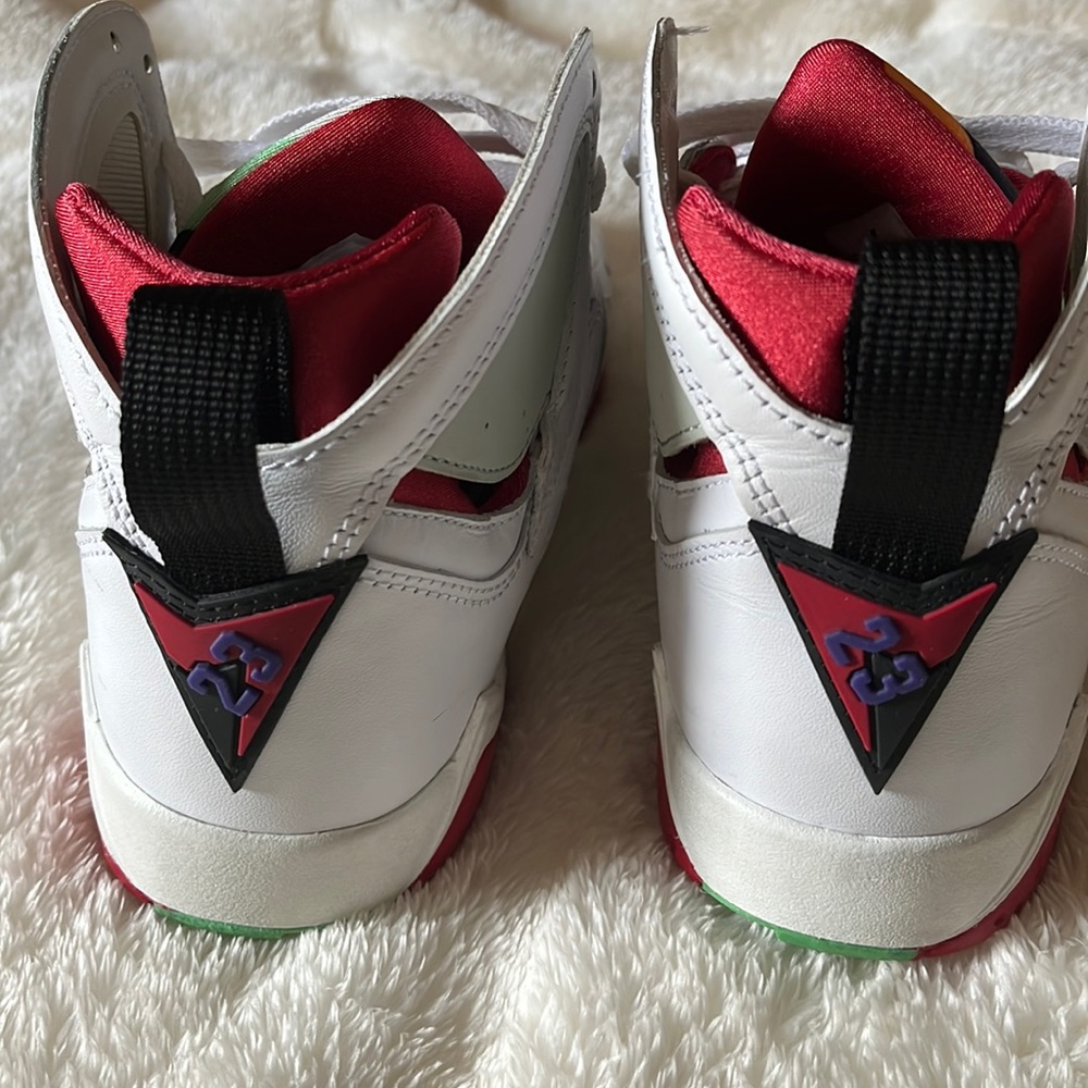 Air Jordan 7 retro BG white red size 6.5y - Picture 3 of 7